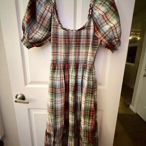 Hill House Louisa plaid Puff Sleeve Dress